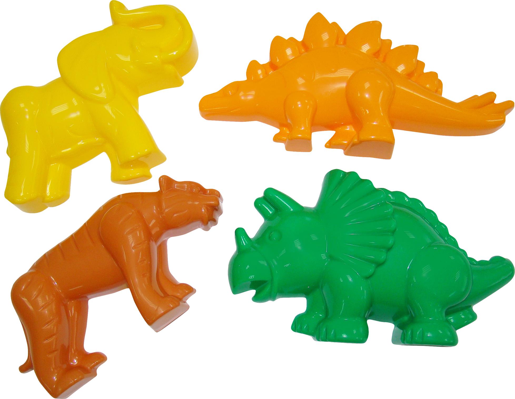 Формочки ( тигр + мамонт + динозавр №1 + динозавр №2 ) 36568